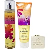 Bath & Body Works Forever Sunshine - Duo Gift Set - Fragrance Mist and Body Cream With Wild Jasmine Soap.
