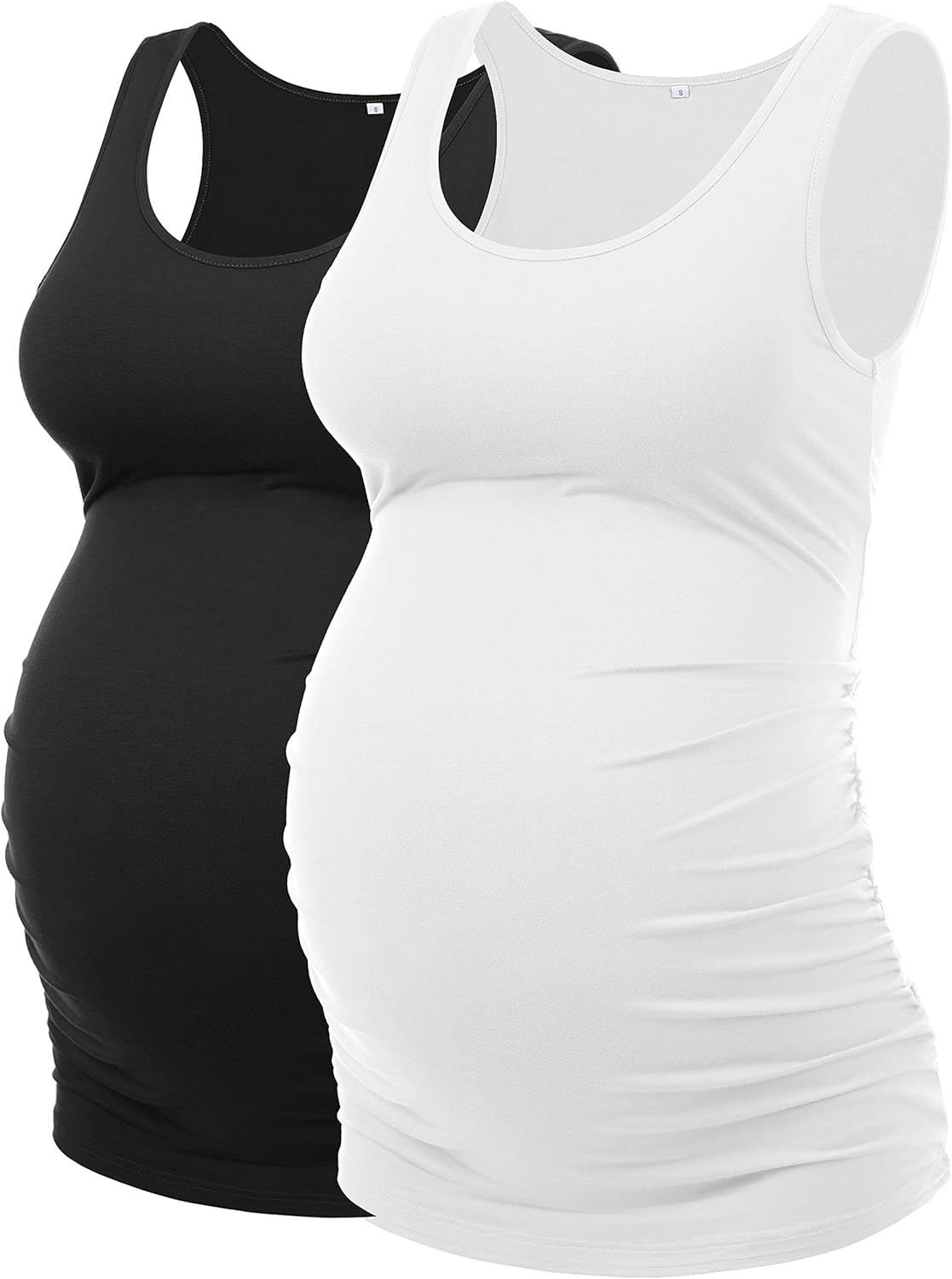 Peauty Maternity Tank Tops Plus Sizes Regular Sleeveless Ruched Clothes at  Women’s Clothing store