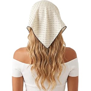 Huachi Polka Dot Head Scarf for Women Black, Trendy Bandana Headbands for Women’s Hair, Cute Hair Scarf Head Kerchief Summer