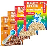 Magic Spoon Cereal with Marshmallows Variety 4 Pack &amp; Spooner - Low Sugar | Classic Marshmallow &amp; S'mores, high protein, low carb &amp; keto friendly, breakfast food
