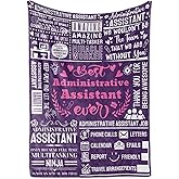 InnoBeta Administrative Professional Day Gifts for Administrative Assistant, Bed Flannel Plush Blanket (50"x 65") for Women - Best Ever - Violet