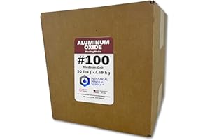 INDUSTRIAL MINERAL SUPPLY Aluminum Oxide - 50 lbs. or 22. 69 kg. - Sand Blasting Abrasive Media for Sandblasters, Sandblast Guns and Blast Cabinets (#100 - Medium)