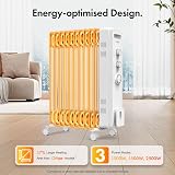 VonHaus Oil Filled Radiator 11 Fin 2500W with 24h Timer 360° Wheels view 2