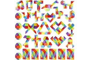 Ganowo 30 Pack Party Favor, Medium Fidget Snake Cube Twist Puzzle Toys for Kids Teens Stocking Stuffers Bulk Birthday Party Supplies Goodie Bags Fillers (Rainbow)