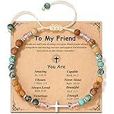 LAVEIR Inspirational Cross Bracelets for Girl Perfect Gifts for Daughter, Niece, Granddaughter, Nurse, and Friends, A Reminder of Strength, Faith, and Love