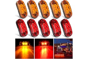 Nilight 2.5 Inch Oval Side Marker Light 10PCS 2 Diode LED Trailer Fender Clearance Lights Waterproof Surface Mounted for 10-30V Truck Camper Boat Lorry