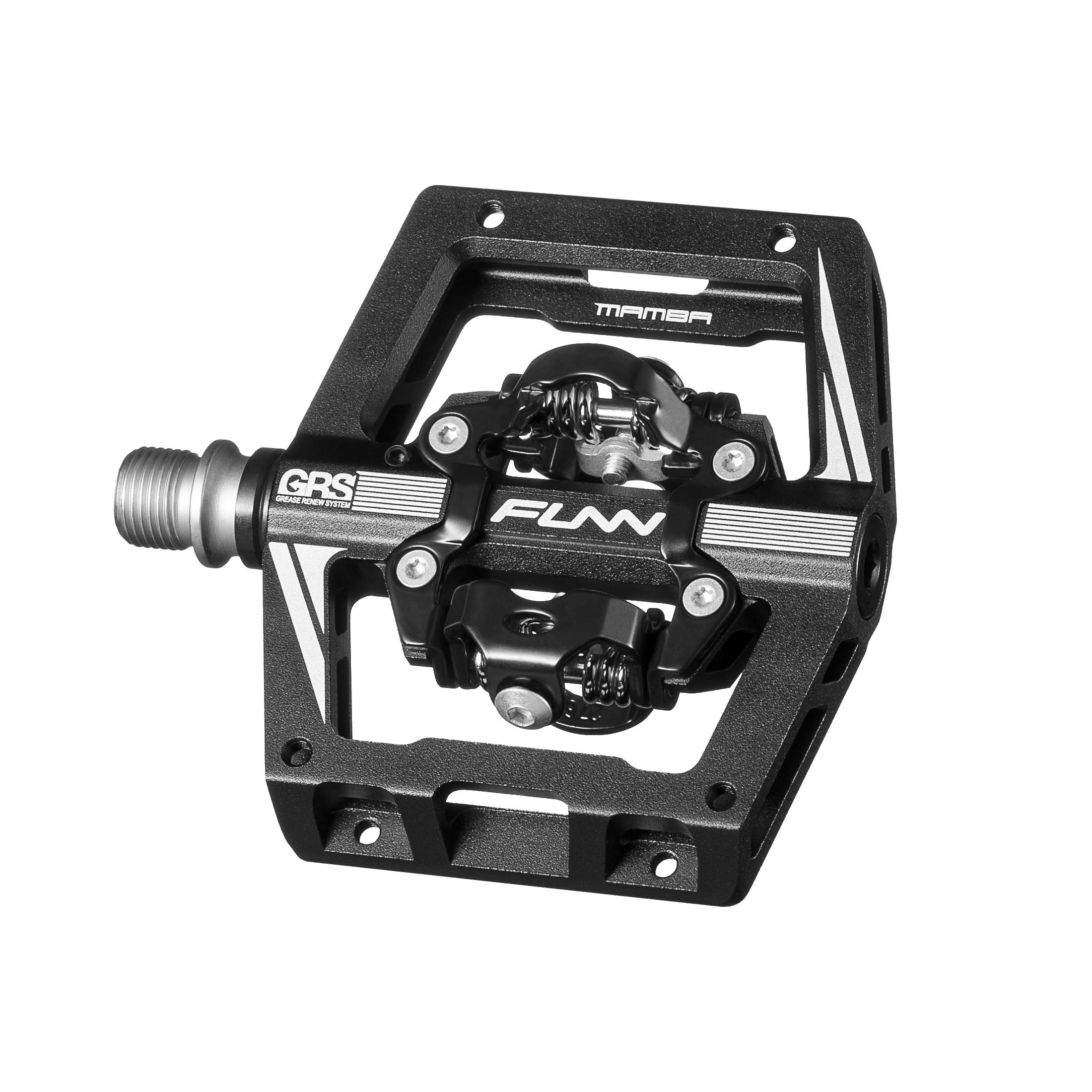 Funn Mamba S MTB Clipless Pedals, Double Sided Clip Compact Platform Mountain Bike Pedals, Compatible with SPD Cleats, 9/16-Inch CrMo Axle Bicycle Pedals for MTB/BMX/Gravel Cycling(Black)