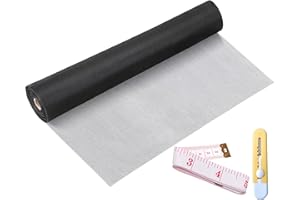 DIGDRAM Window Screen Replacement Kit 32 Inch X 66 Feet Durable High Hardness Nanofibers Roll Screen Mesh Window Screen Repair Kit Black for Any Door and Window