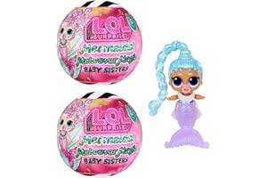 LOL Surprise Mermaids! Makeover Magic Baby Sisters 2 Pack with DIY Wearable Lip Gloss Makeup for You and Your Doll, Fun Water