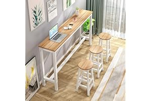 Bar Table,Counter Height Table,Kitchen Table,Dining Table,Pub Table,Table De Cuisine,Solid Wood Tabletop + Metal Frame, Perfe