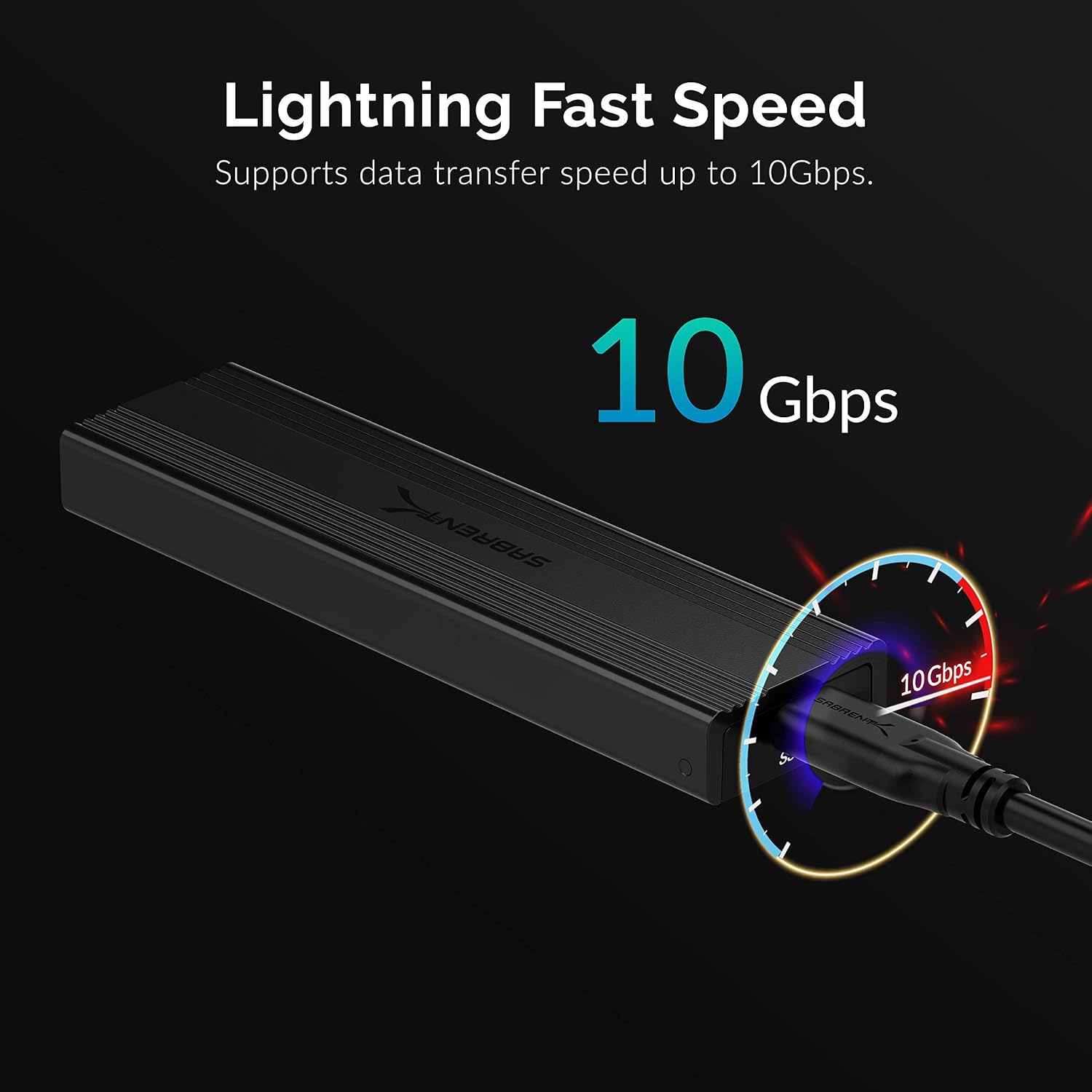 SABRENT M.2 NVMe Enclosure, Tool Free NVMe and SATA, 10Gbps External SSD Enclosure, Reusable Thermal Pad - Image 5