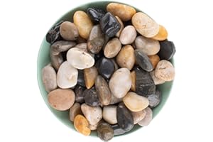 Avalution 3LB Natural Decorative River Stone 1"-2" Size Mixed Pebbles Decorative Rock Gravel for Plants Bonsai, Gardens, Vase Fillers, Sidewalks, Aquarium Tanks