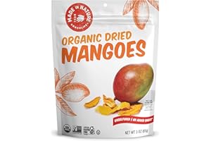 Made in Nature Organic Dried Mangoes, Non-GMO, Gluten Free, Unsulfured, Vegan Snack, 3oz (Pack of 1), Packaging May Vary