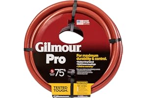 Gilmour Pro Commercial 3/4" x 75' Heavy Duty Water Hose, Durable and Kink Resistant 75 ft Garden Hose
