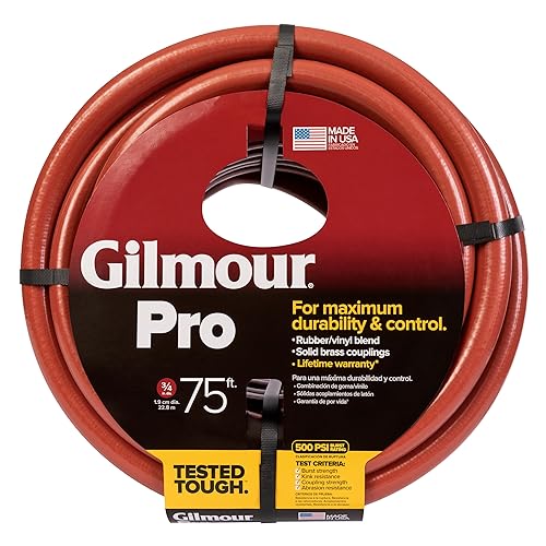 Gilmour Pro Commercial 3/4" x 75' Heavy Duty Water Hose, Durable and Kink Resistant 75 ft Garden Hose