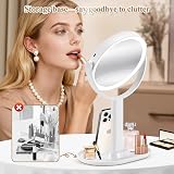 MOMOKUBA 20x Magnifying Mirror with Light, 360° Rotation, Rechargeable view 4