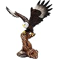 Ebros 7" Tall Bald Eagle Descending On Tree Branch Decorative Figurine As Patriotic Home And Office Decor Perching Eagles Wings Of Glory American Emblem Freedom Statues And Figurines