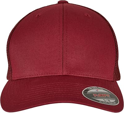Casquette Unisexe Mesh Trucker avec visière incurvée pour Homme et Femme, Taille Unique, Framboise, S-M