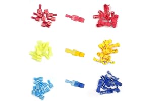 (60 Pcs/ 30 Pairs) MCIGICM T-Tap Wire Connectors, T Tap Electrical Connectors Quick Wire Splice Taps and Insulated Male Quick Disconnect Terminal