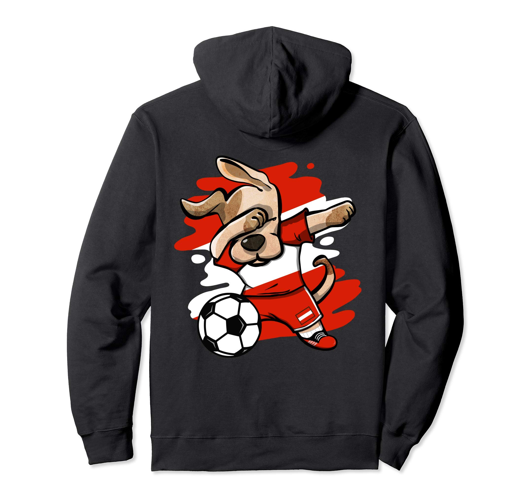 Dabbing Dog Austria Soccer Fan Jersey Austrian Flag Football Pullover Hoodie