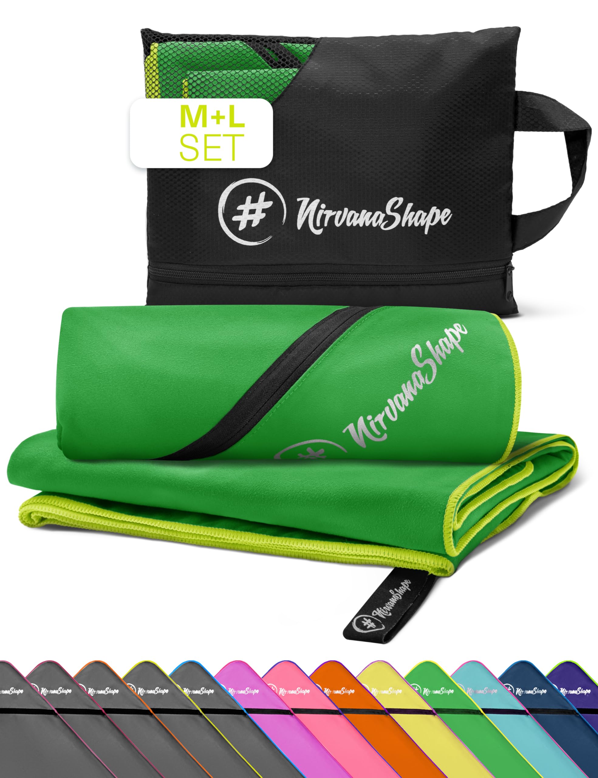 NirvanaShape Microfiber Towel, Absorbent, Lightweight, Quick-Drying, Ideal for Travel, Sports, Fitness, Yoga, Sauna, Swimming
