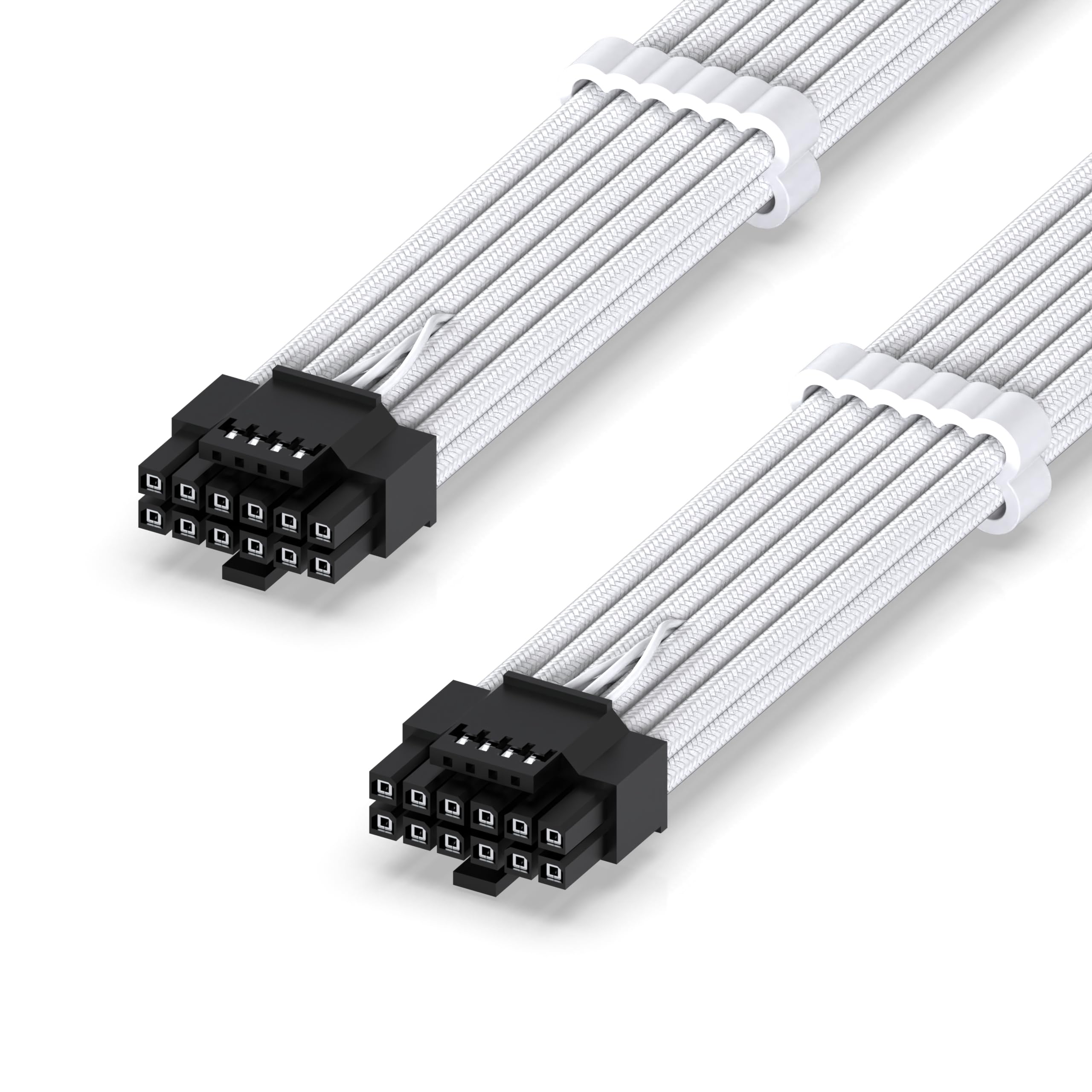 Photo 1 of EZDIY-FAB 16AWG PCI-e 5.0 12VHPWR PSU Sleeved Cable, 600W 12+4 Pin Male to 12+4 Pin Male Cable for RTX 3090Ti/4070Ti/4080/4090, 60cm/23.62in-White