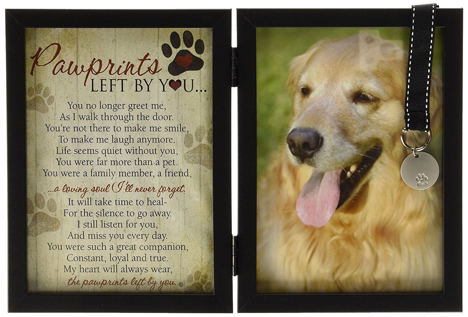 Amazoncom Pawprints Memorial Pet Tag Frame Pawprints Left By You