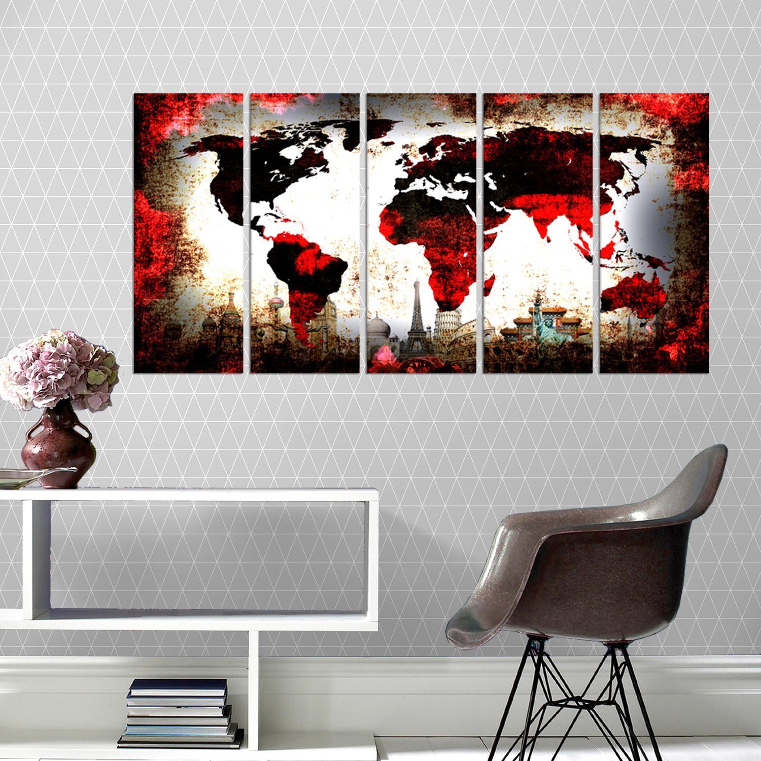 The 6 Best World Map Texture Rustic Wall Decor Home Interior