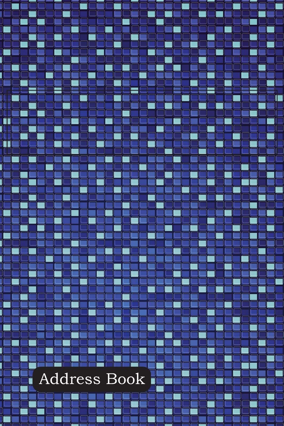 Address Book: Include Alphabetical Index With Abstract futuristic gradient blue square cover