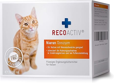 Recoactiv Nieren Tonicum Für Katzen 3 X 90 Ml Nahrungsmittelergänzung Für Nierenkranke Katzen Sowie Zur Prophylaxe Stärkungsmittel Zur