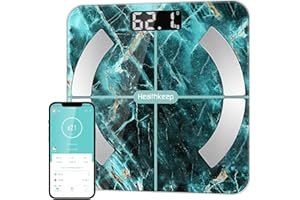 Healthkeep Scales for Body Weight with App 13 Body Composition Metrics, Smart Digital Bathroom Scales Bluetooth Weighing Scale Compatible with iOS Android, Max 400lbs/180kg (Green)