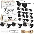 Kanayu Wedding Favors for Guests Wedding Party Sunglasses Gifts Wooden Love Sign Decoration Black Mr Mrs Glasses Bulk