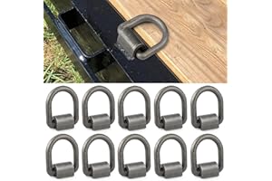 1/2" D-Ring Heavy Duty 12,000 lbs Weld On Forged D Ring with Welding Clip for Trailers and Trucks (10 Pack)