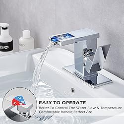 Bathroom Sink Faucet Chrome Waterfall Single Hole