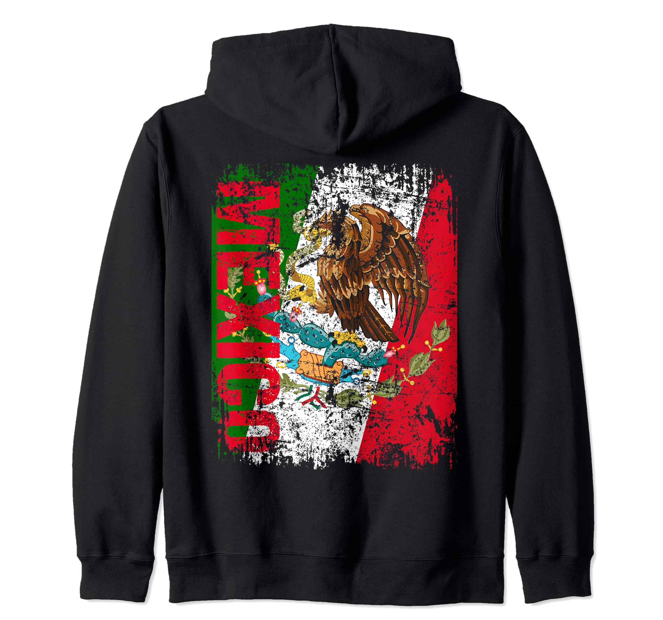 MEXICO MEXICAN Flag Vintage Distressed MEXICO Zip Hoodie