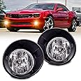 WEZEMLIGHT Fog Light Assembly Replacement For 2010 2011 2012 2013 Chevy Camaro With Halogen Bulbs And Black Bezel (Clear Lens)
