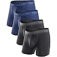 DAVID ARCHY Mens Underwear Boxer Briefs Breathable Soft Moisture-Wicking with Fly Underwear for Men Multipack