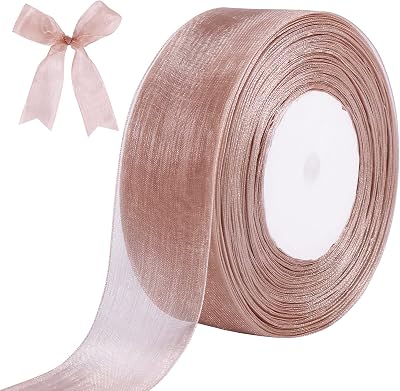 Tenn Well Rose Pink Ribbon 40mm x 50 Yards Double Sided Chiffon