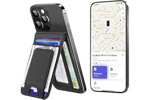 TopMade for MagSafe Wallet with Money Clip, Works with Apple Find My, Strongest Magnetic Wallet for iPhone 17/16/15/14/13/12 Series, for iPhone Wallet Stand with Finder Tracker, 8 Cards Holder, Black