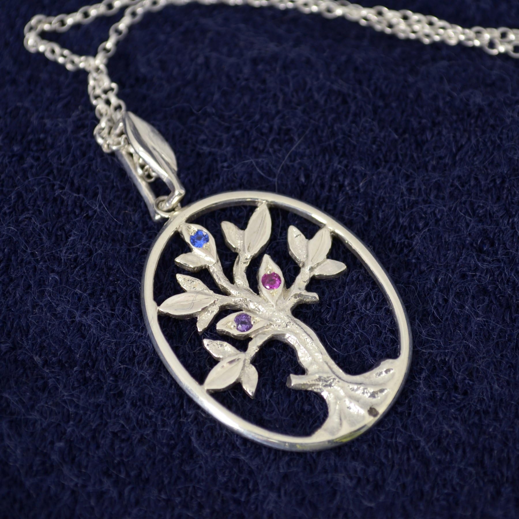 Personalised Family Tree Birthstone Necklace (5 stones)