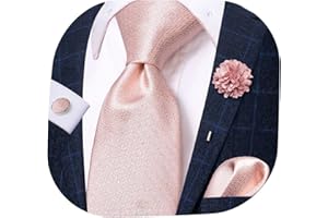 Hi-Tie Mens Tie Pocket Square Set Cufflinks Lapel Pin Silk Ties for Men Wedding Party Formal Business
