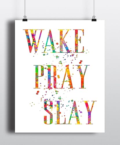 Amazoncom Wake Pray Slay Inspirational Quote Art Print - 