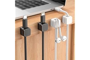 Magnetic Cable Management Clips, Desk and Wall Organizer for Charging and Data Cables, Magnetic Cord Holder for Tidy Cable St