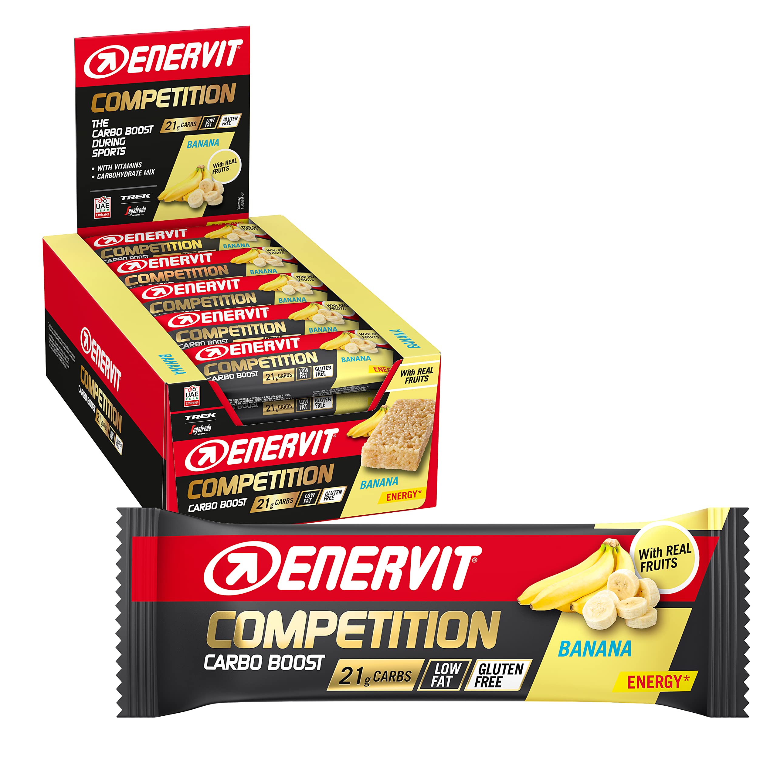 Enervit Competition Energy Bar (Banana, Box of 25 Bars)