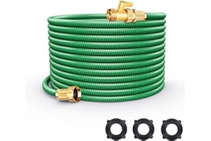 AERIGON Non-Expanding Garden Hose 100ft, Flexible Weather-resistance Water Hose with 3/4" Solid Leakproof Connector, Knot-free & Anti-cracking & Durable Garden Hoses for Outdoor Watering Cleaning