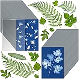 60 Sheets Sun Print Paper Cyanotype Paper Kit, A6