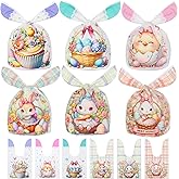 Lapensa 100Pcs Easter Treat Bags,6 Styles Easter Candy Goodies Bags for Gift Giving Decor Party DIY Supplies Favor