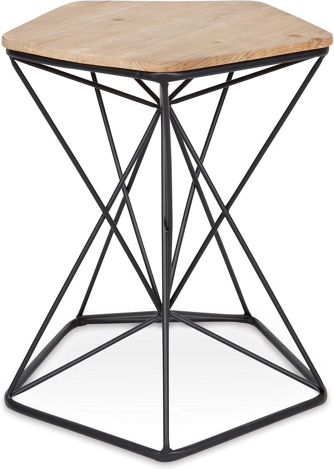 Best natural wood metal end table