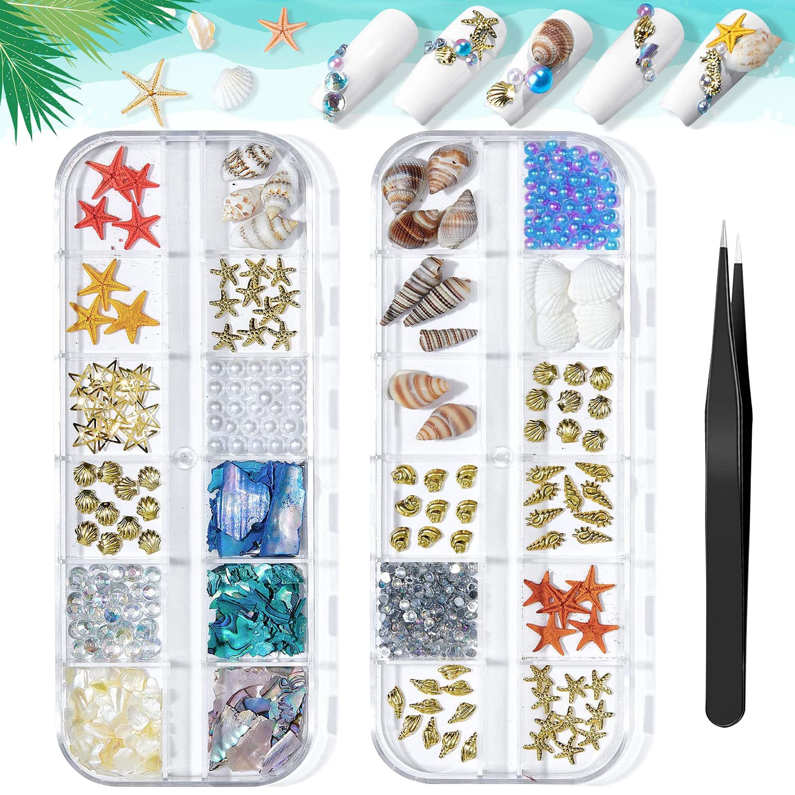 Starfish Rivets 2 Boxes Summer Beach Nail Studs & Rivets - Ocean Theme Shell & Starfish ...