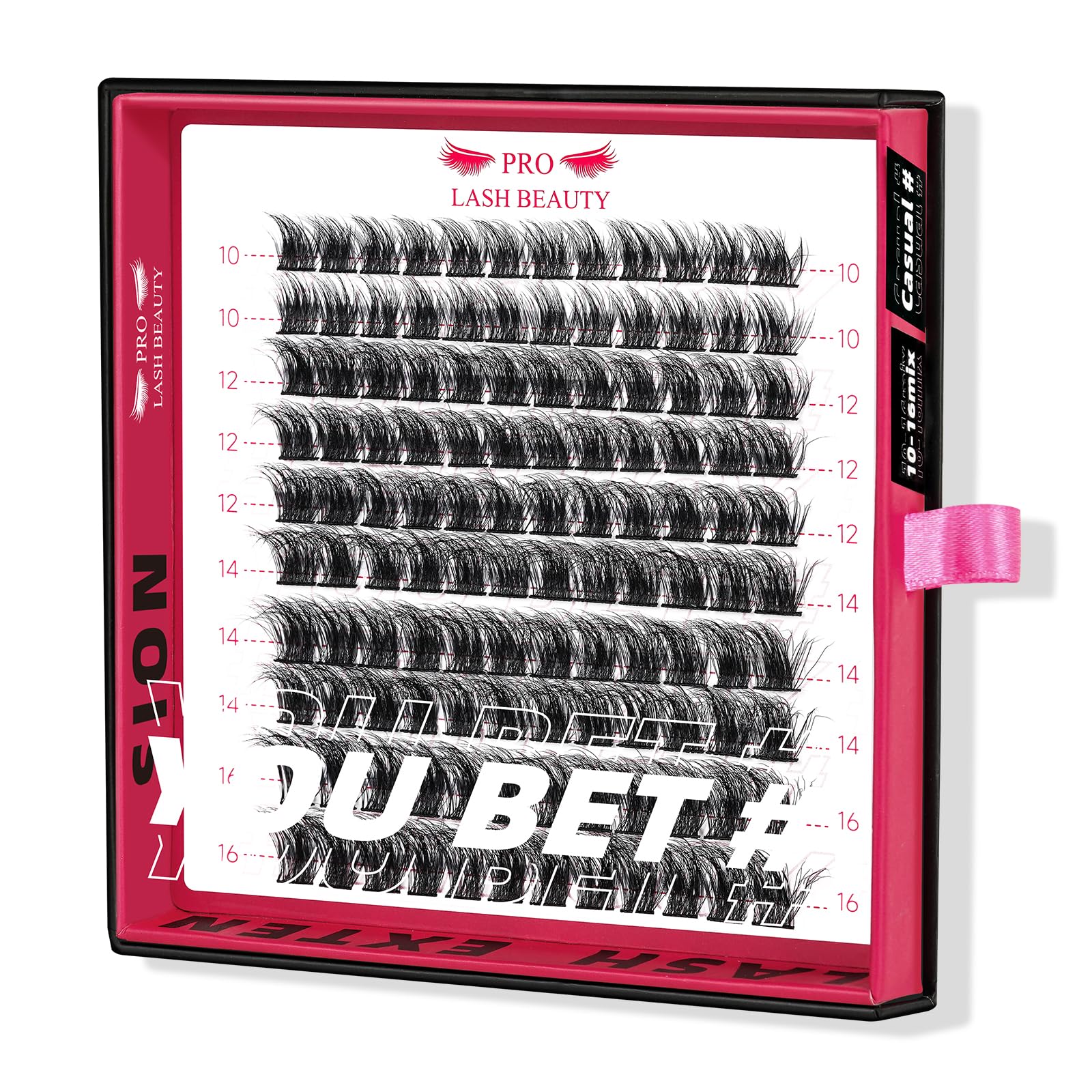 PRO Cluster Lashes 120 Pcs Lash Clusters 3D Fluffy DIY Eyelash Extension Individual Lashes Thin Band Easy to Apply at home Lashes(Casual,10-16mix) — image 1